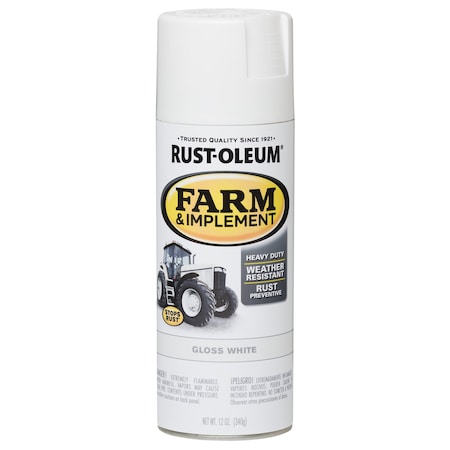 Rust-Oleum Farm & Implement Paint, Gloss, White, 1 gal 280132